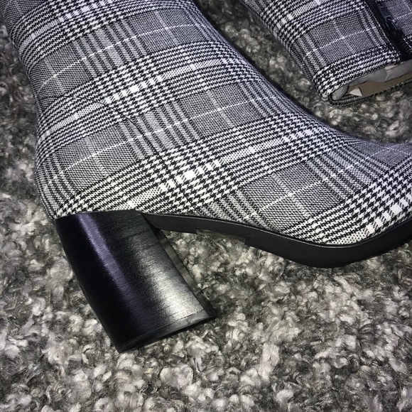 Jeffrey Campbell Sport Plaid Pointy Toe Bootie in Gray - Picture 9 of 17